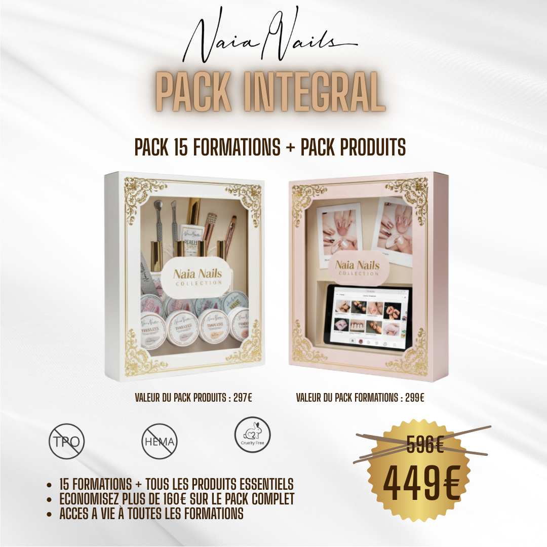 Pack INTEGRAL – 15 Formations + Coffret Produits Naia Nails Collection