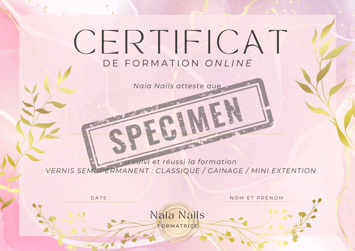 Formation VSP : pose classique / gainage / mini extension - Naia Nails Formations